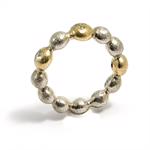 Kugle ring i 14 kt hvid- & r�dguld fra Helle K